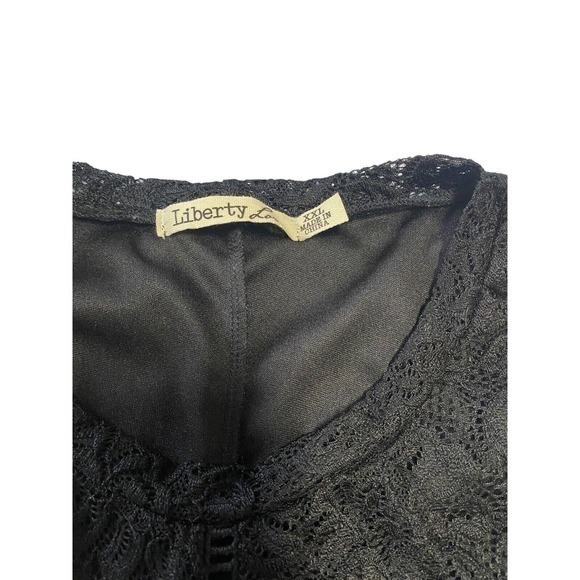 For Love‎ and Liberty Black Floral Lace Overlay Dress Size XXL - Picture 3 of 9